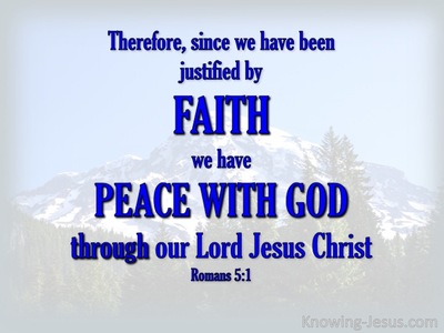 Romans 5:1 Justified By Faith (blue)